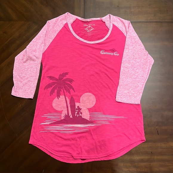 Disney Tops - Disney Coastline Crew Pink Raglan Sleeve Women's Top